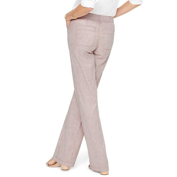 NWT Women Plus Size 14W NYDJ Tan Stripe Linen & Cotton Blend Trouser Pants NEW - Picture 4 of 11